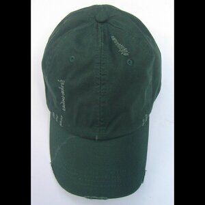 Dk Green Distressed Dad Hat/Cap Low Profile Unstructured Cotton Adjustable Strap